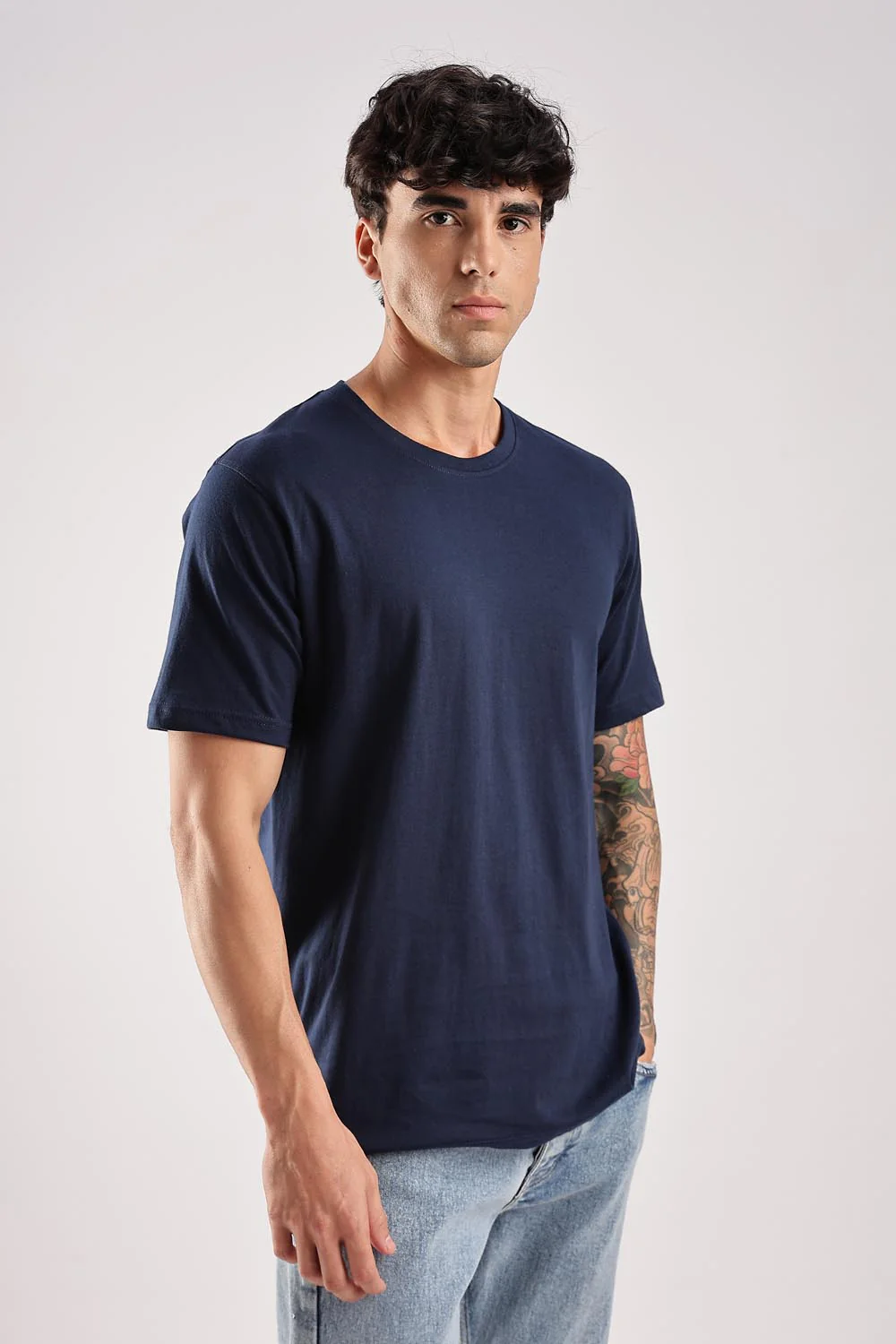 Navy Blue 100% Cotton Tshirt - Image 3