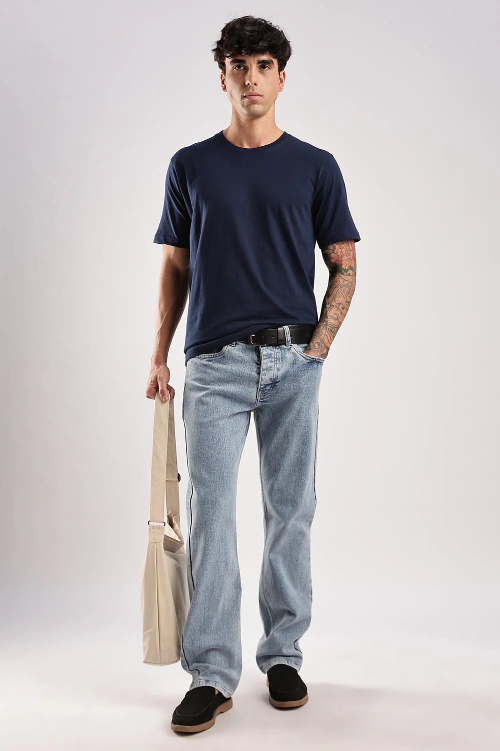 Navy Blue 100% Cotton Tshirt - Image 4
