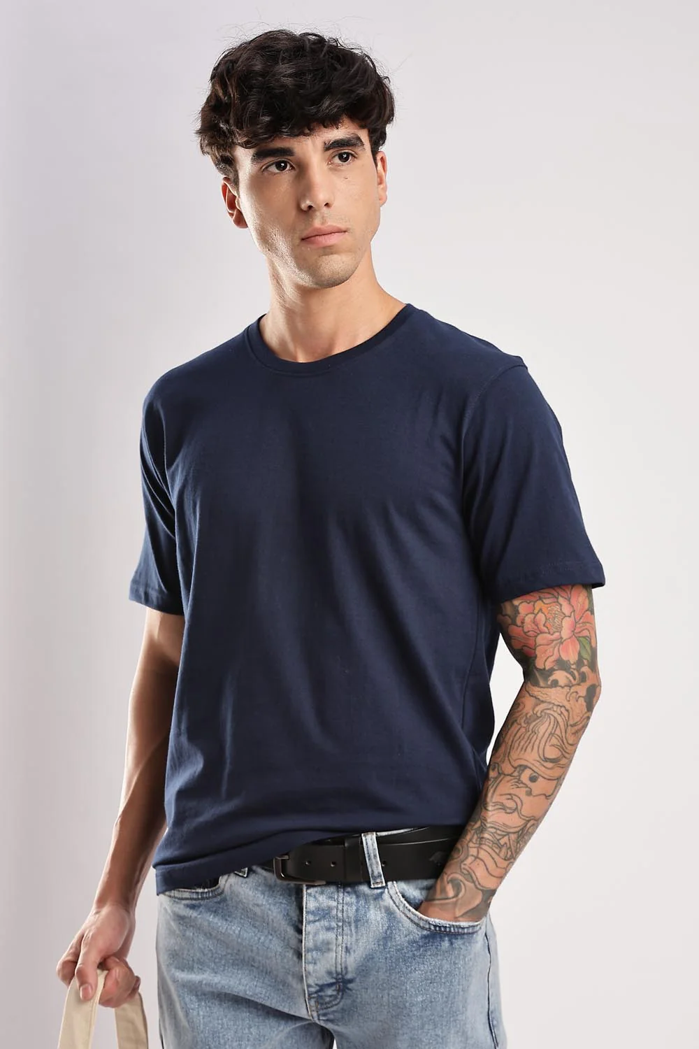 Navy Blue 100% Cotton Tshirt - Image 5