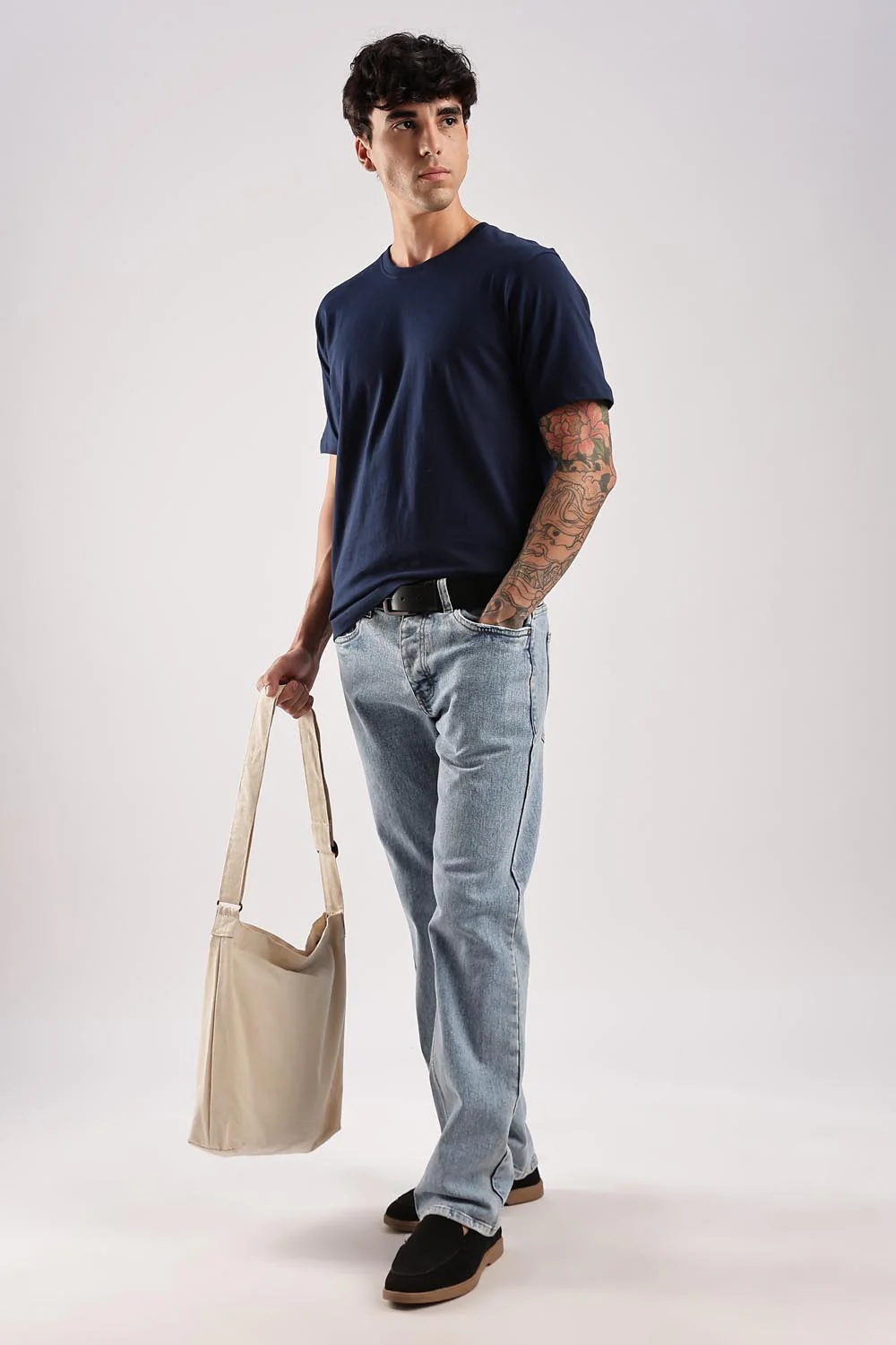 Navy Blue 100% Cotton Tshirt - Image 6