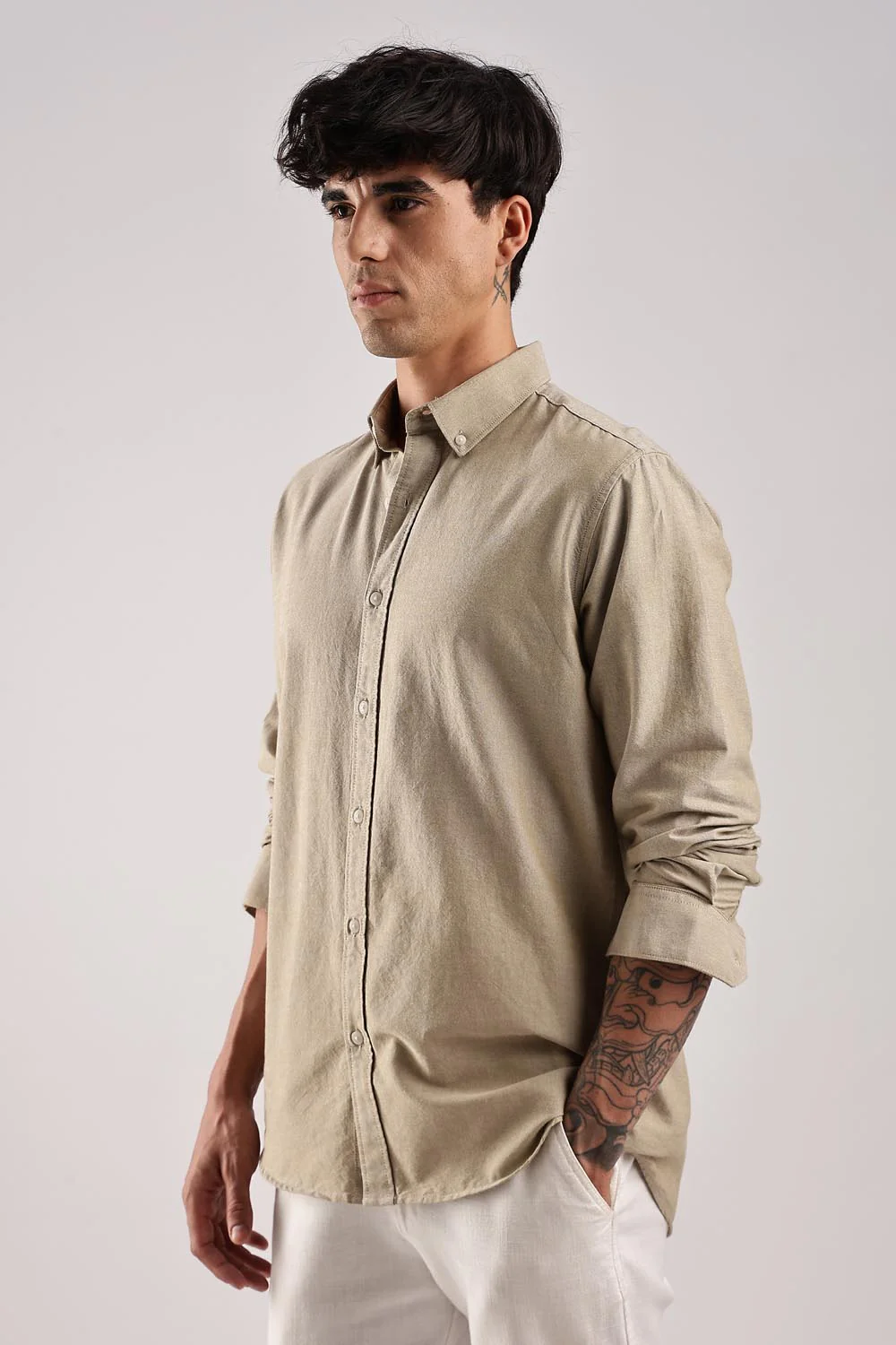 Oxford Cream Shirt - Image 3
