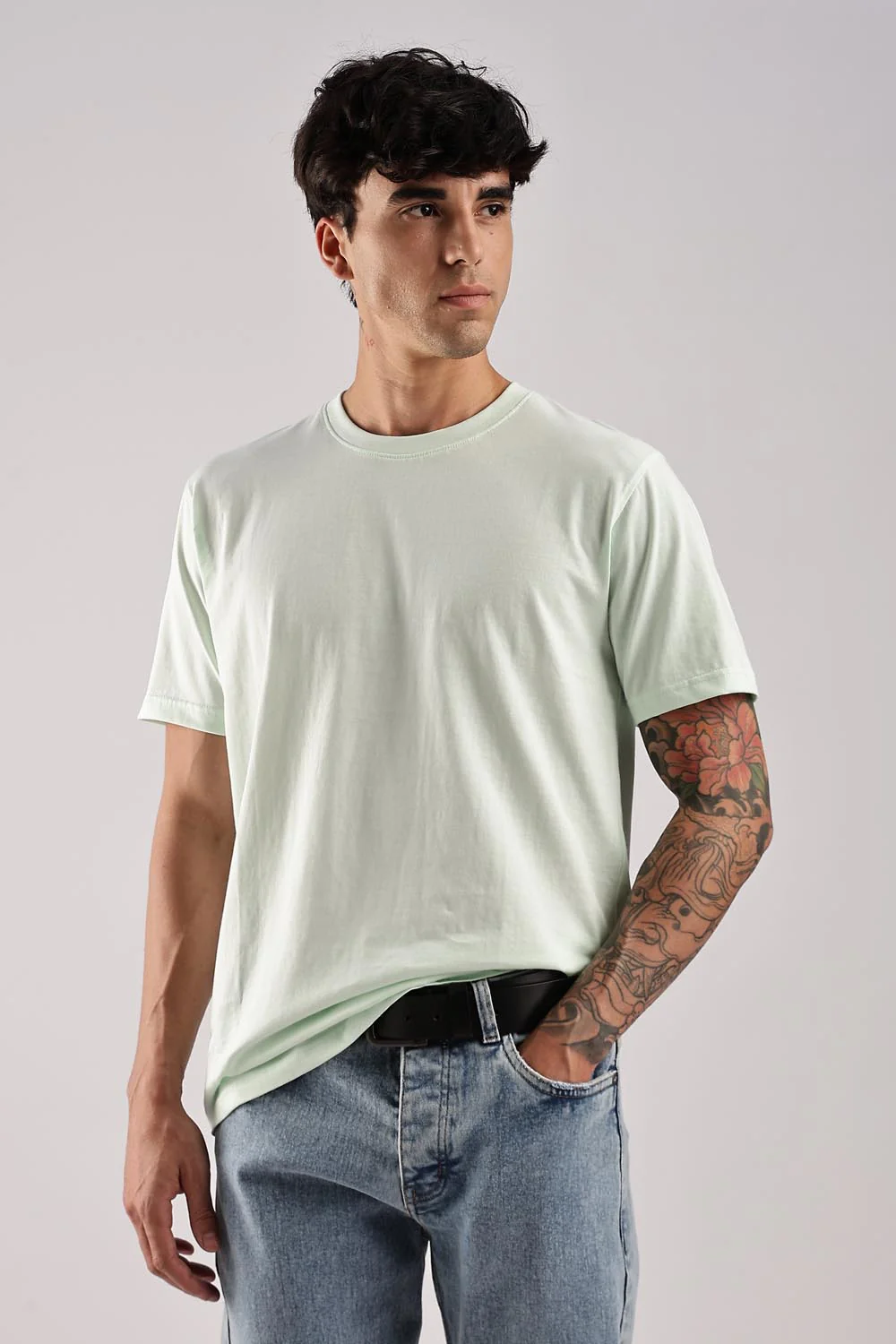 Pale Green 100% Cotton Tshirt - Image 4