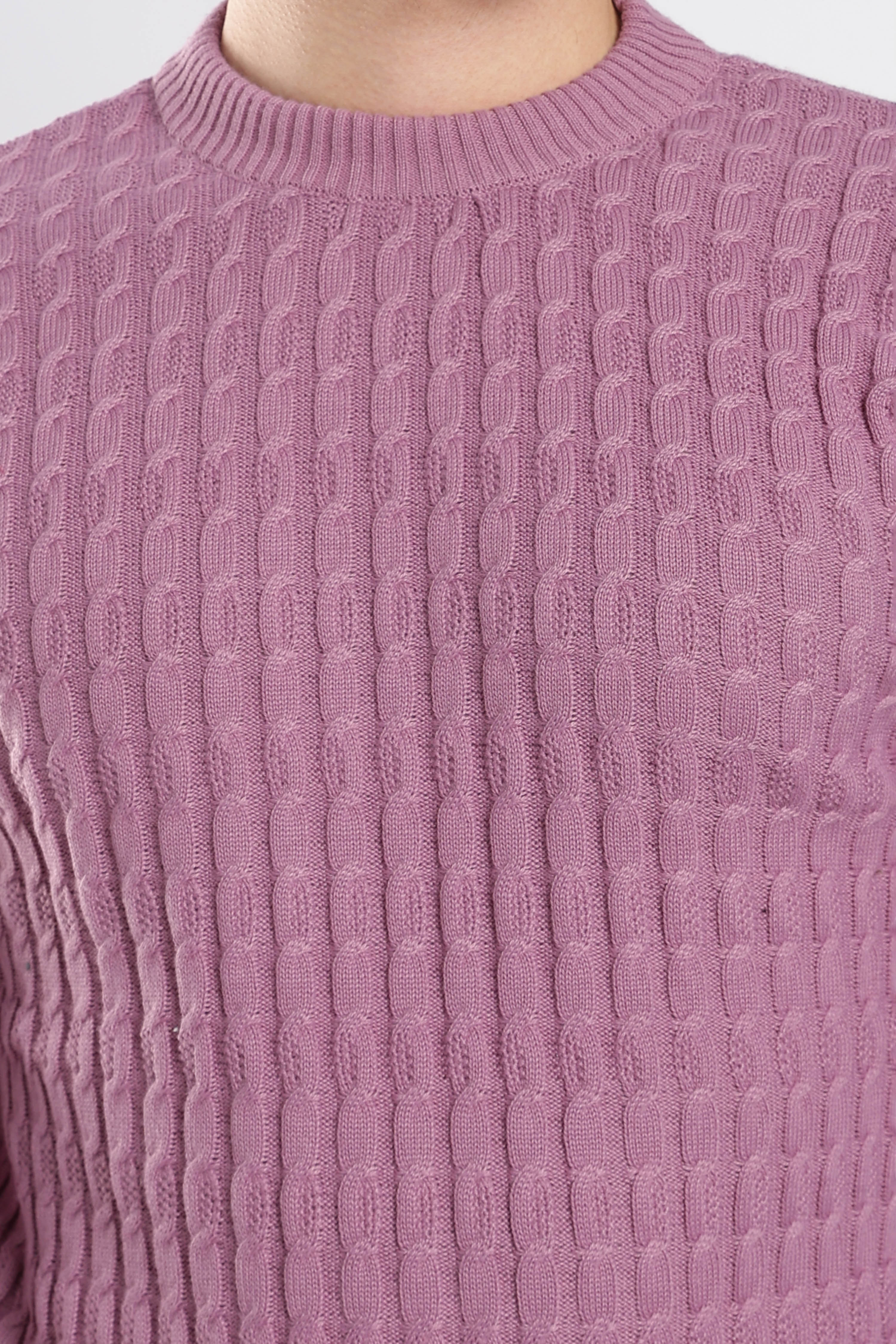 Purple Cable Knit Sweater - Image 3