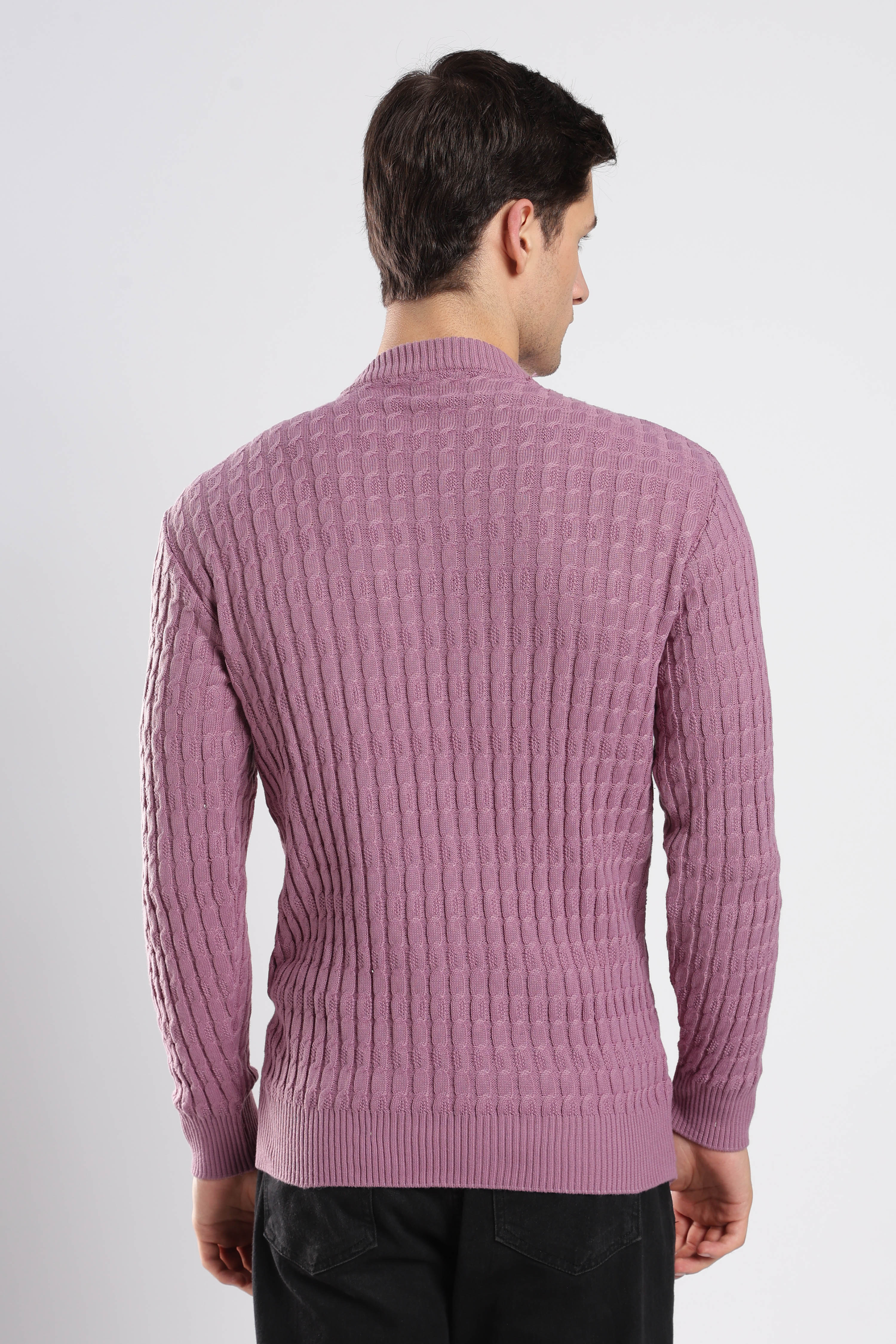 Purple Cable Knit Sweater - Image 7