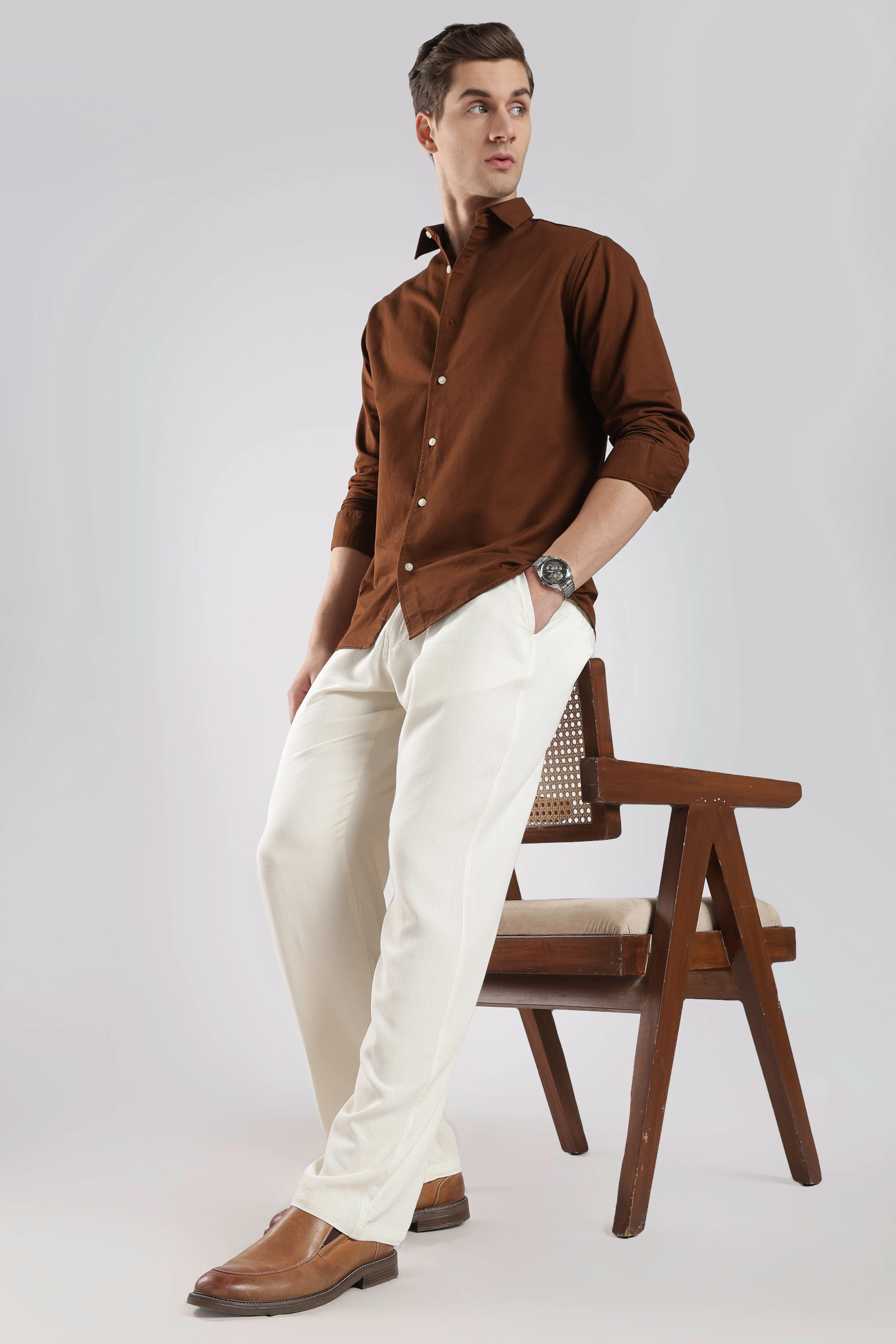 Relaxed Linen Pants Off white - Image 8