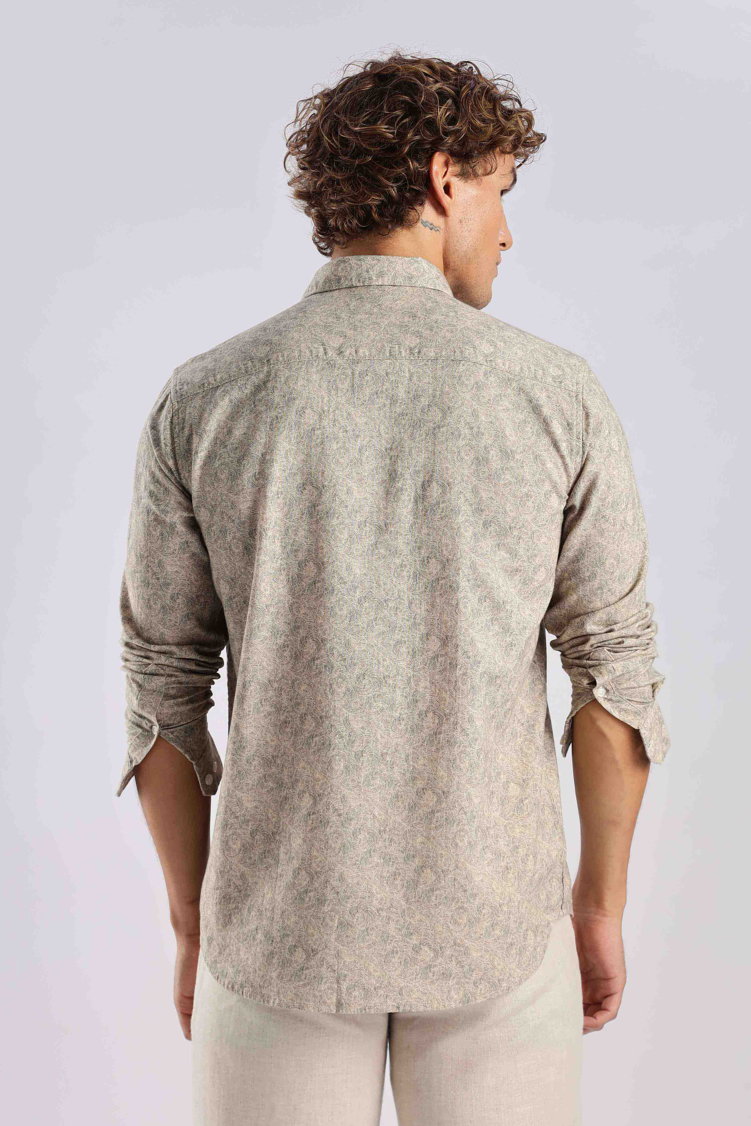 Sage Green Linen Blend Shirt - Image 3