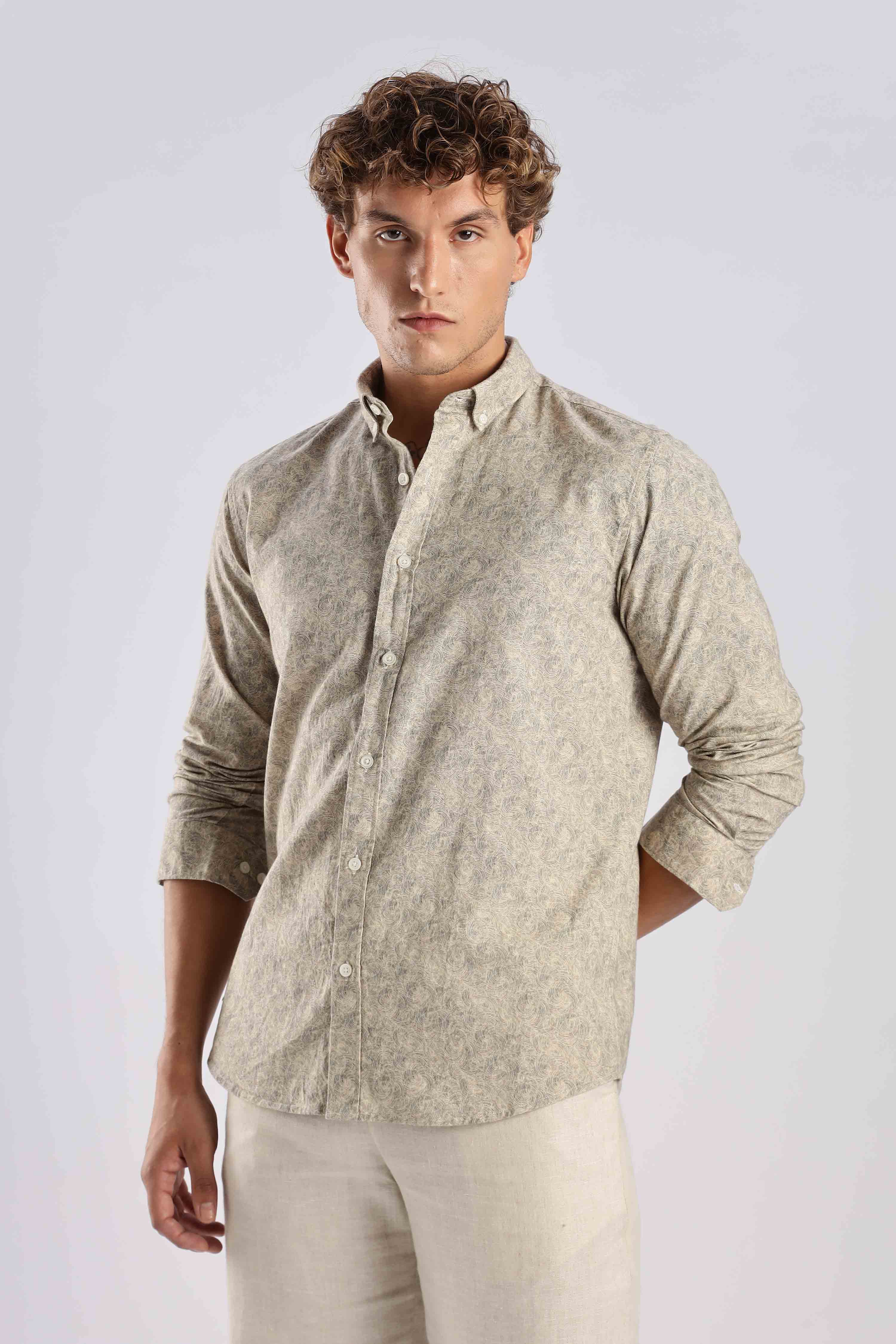 Sage Green Linen Blend Shirt - Image 6