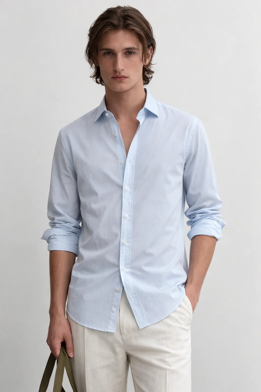 Sky Blue Striped Shirt - Image 4