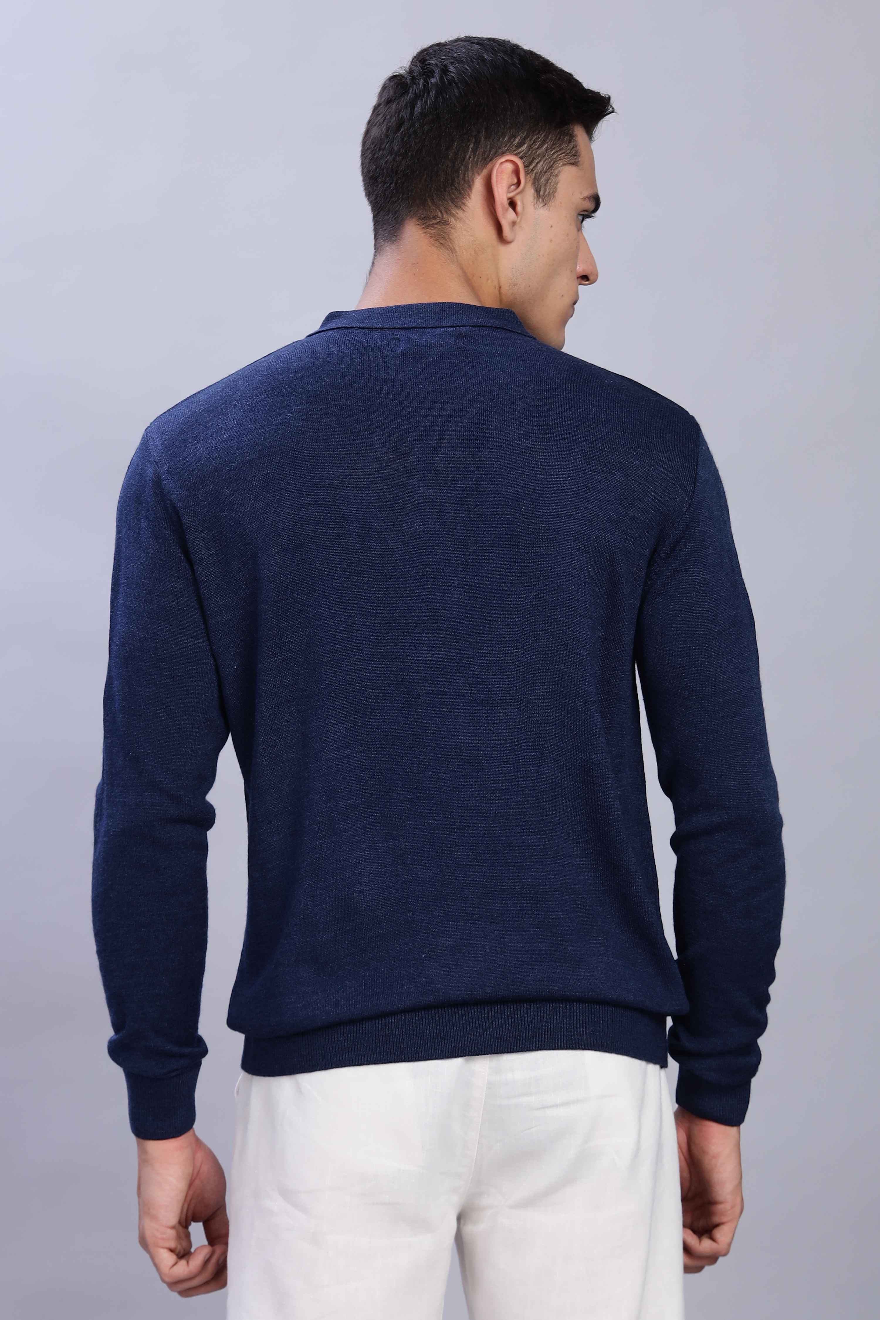 Slate Micro-structured knitted polo - Image 6