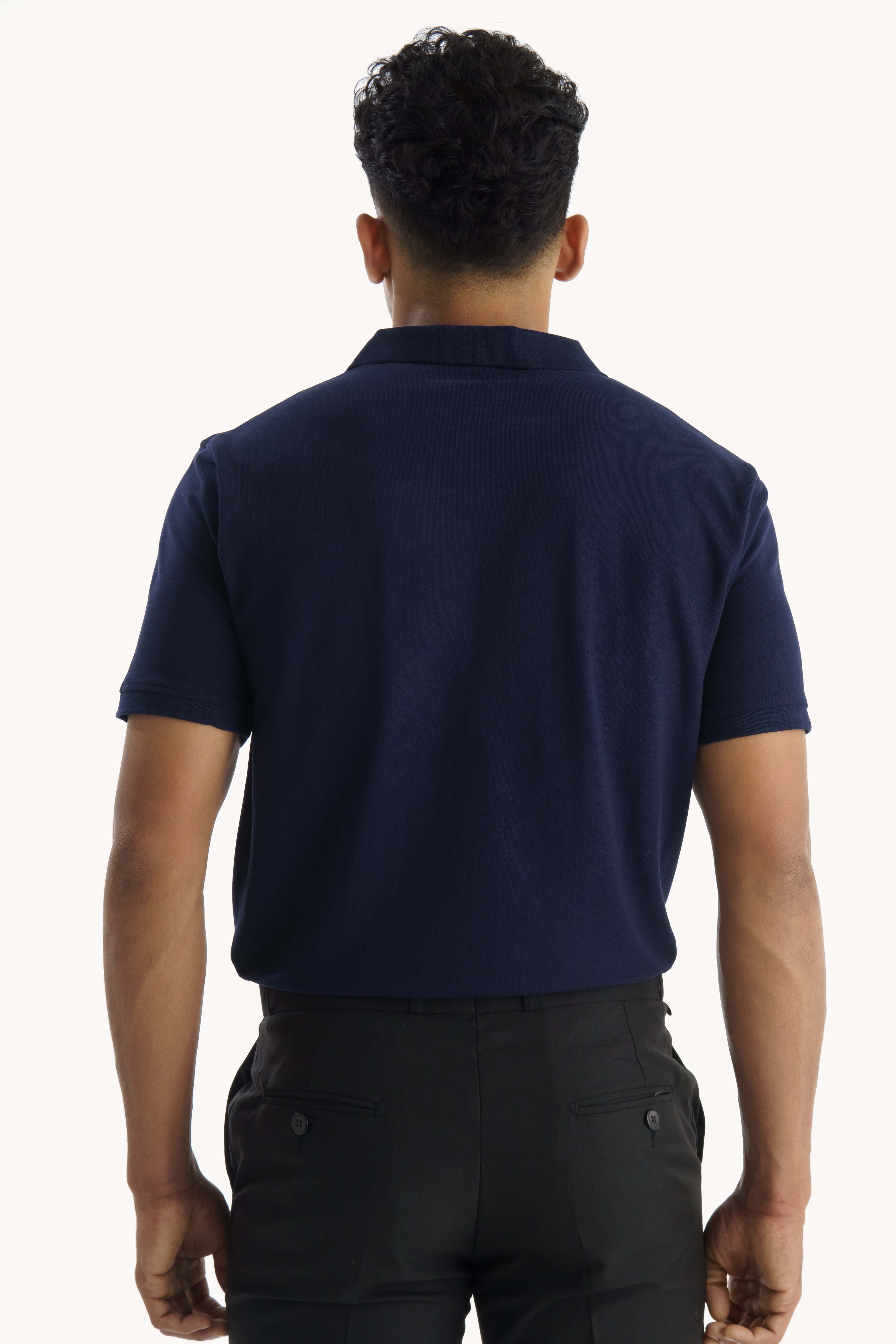 Summer Navy Blue Polo Shirt - Image 5