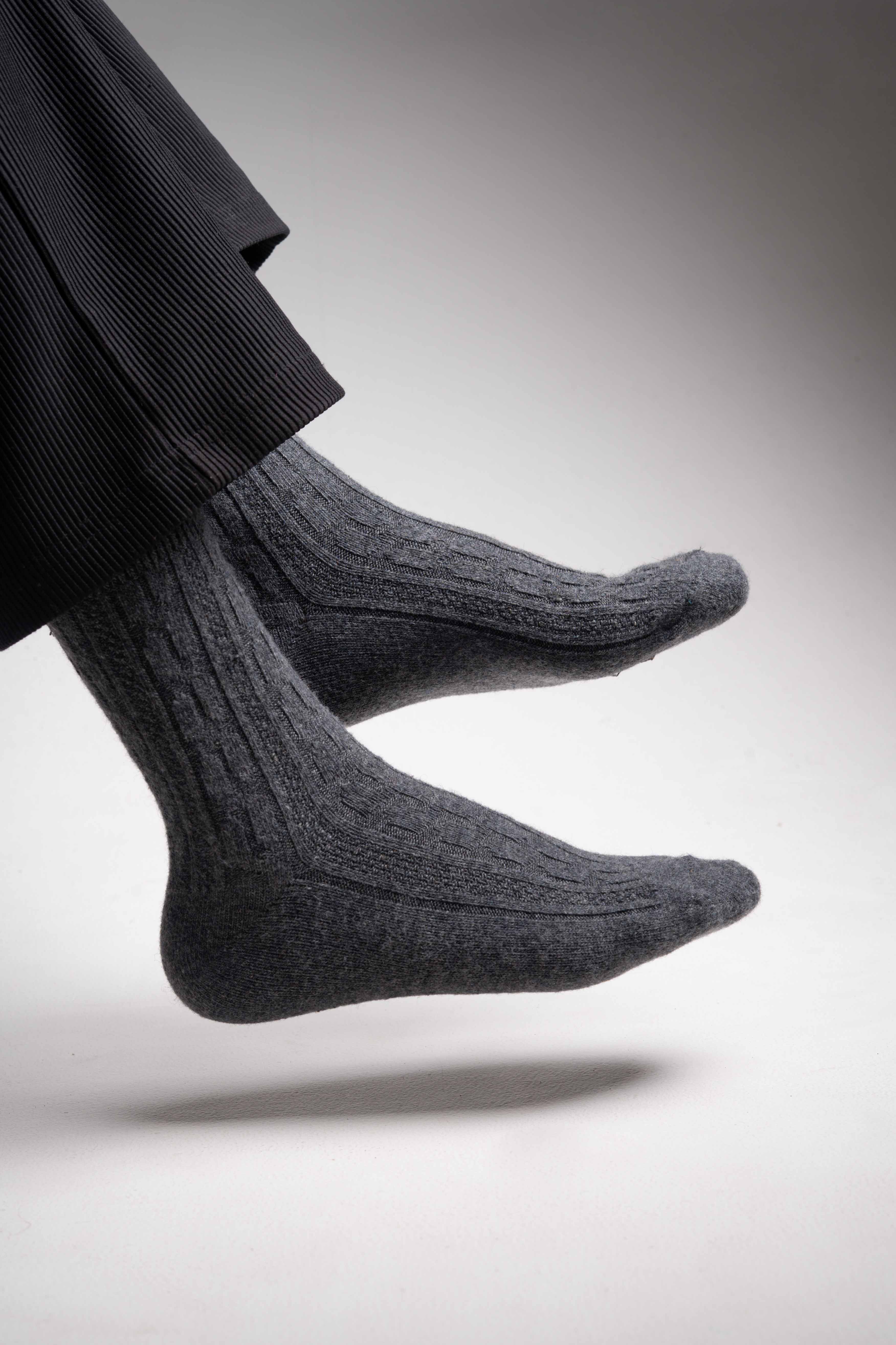 Textured Grey Socks - Image 3