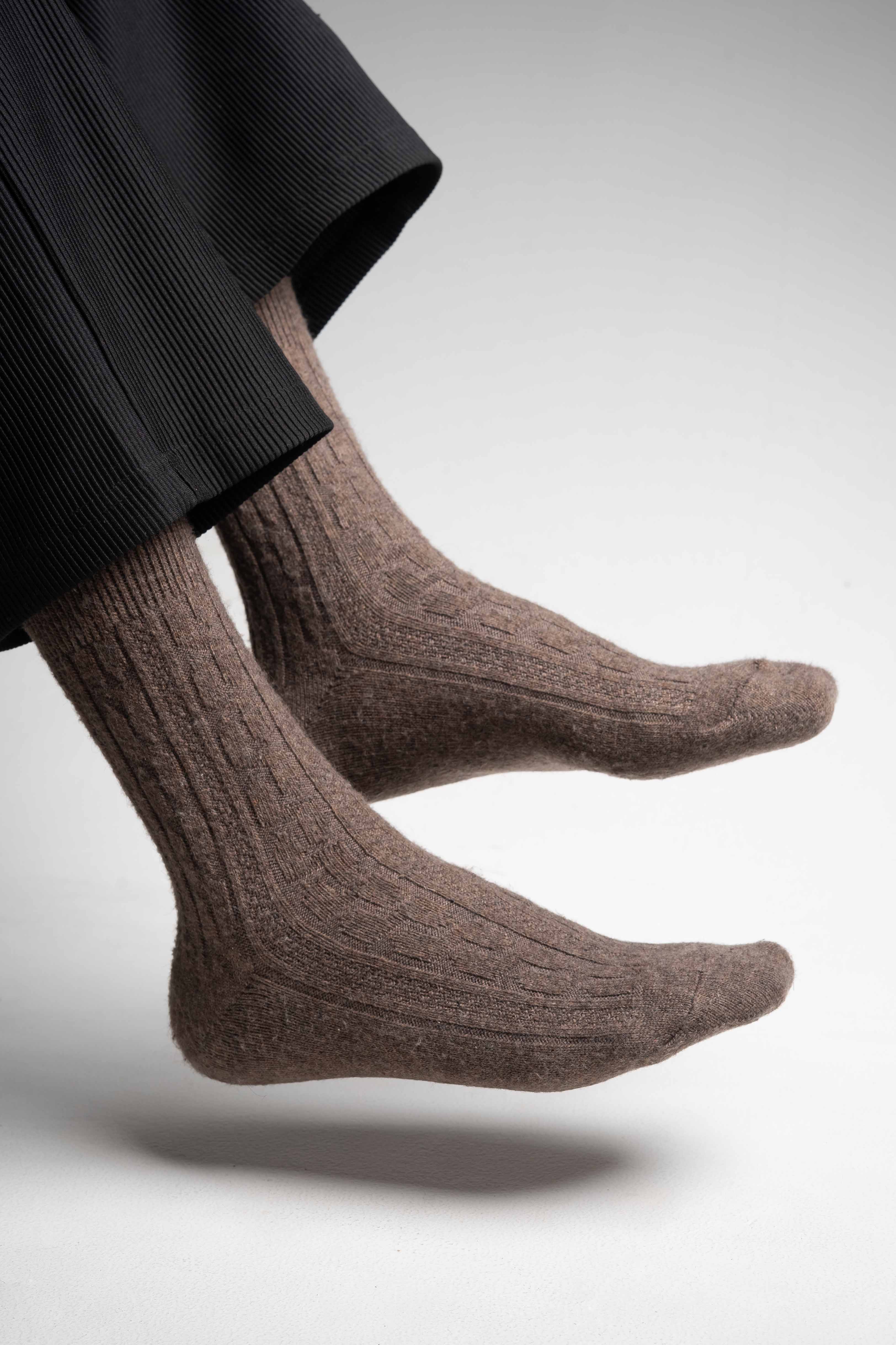 Textured Brown Socks - Image 3