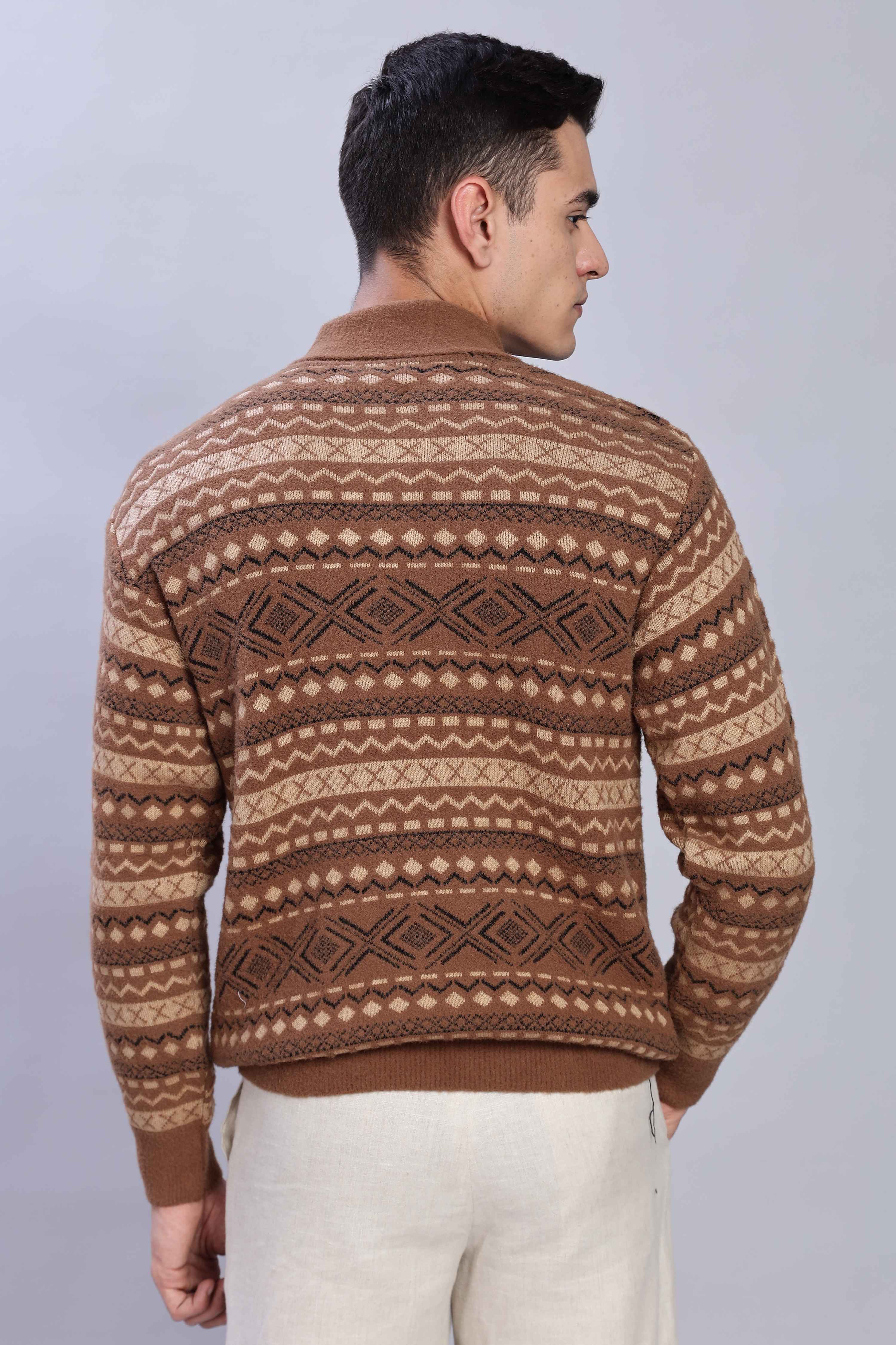 Vintage Brown Knit Polo - Image 6