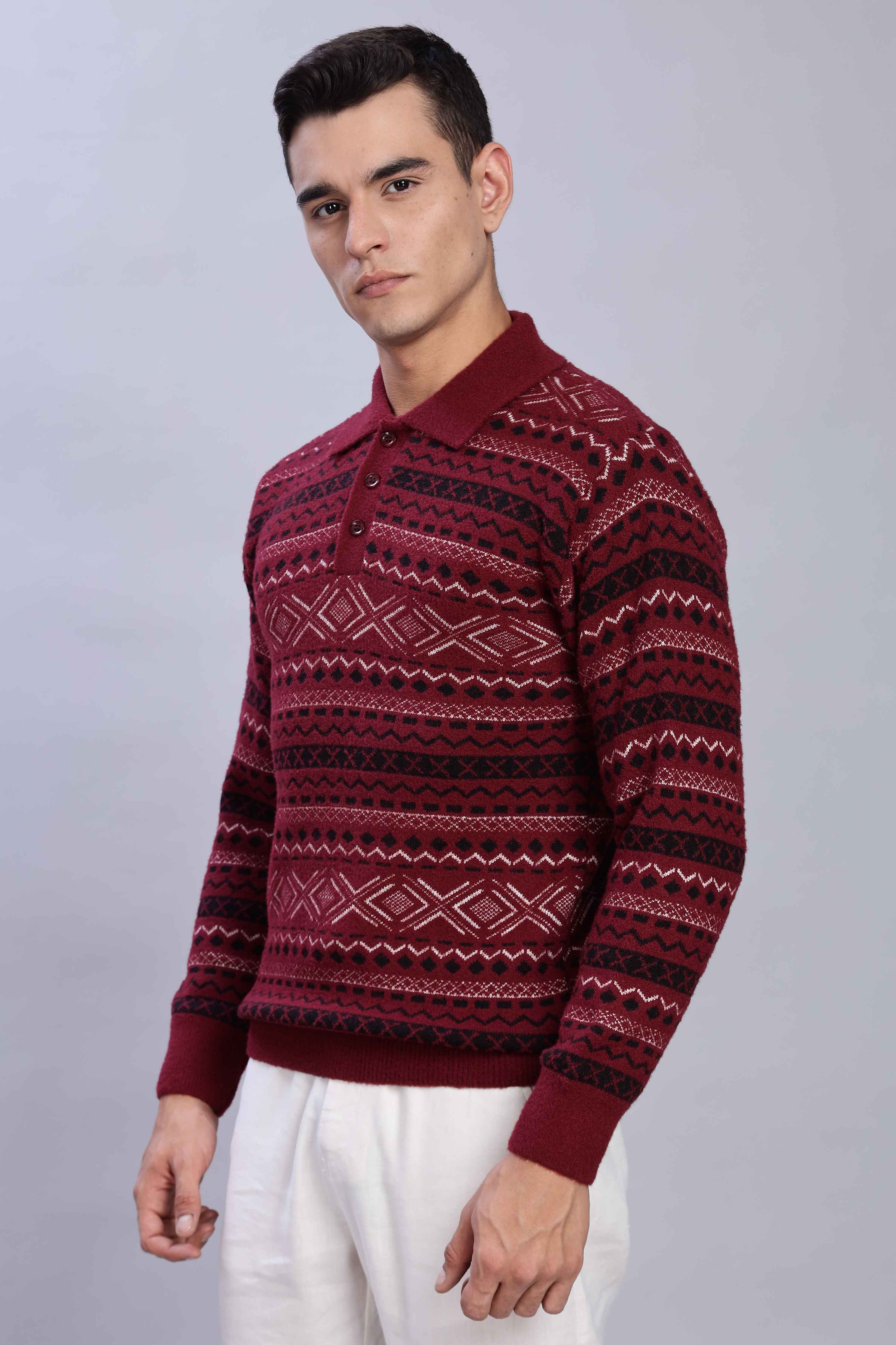Vintage Red Knit Polo - Image 3