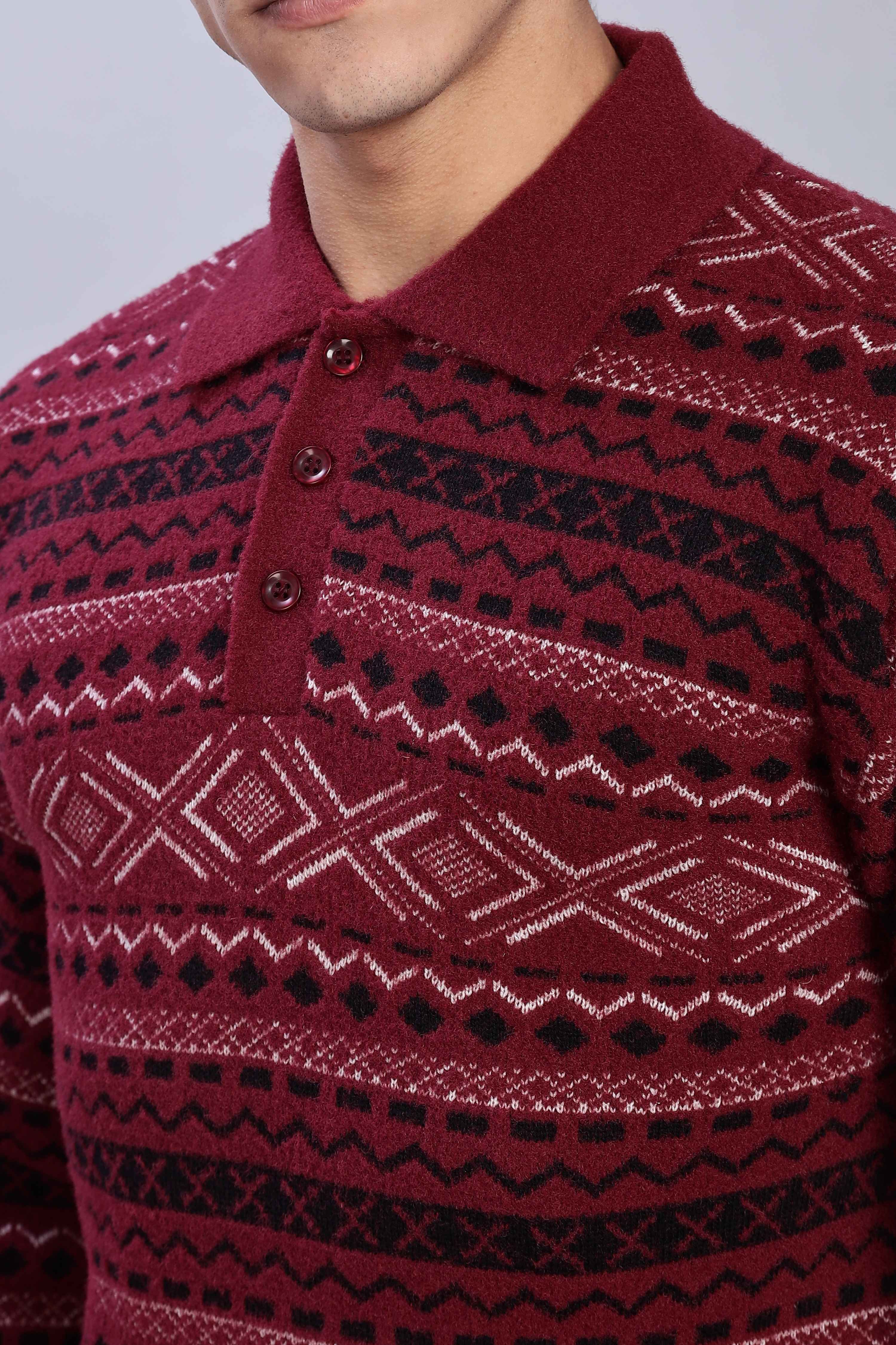 Vintage Red Knit Polo - Image 4