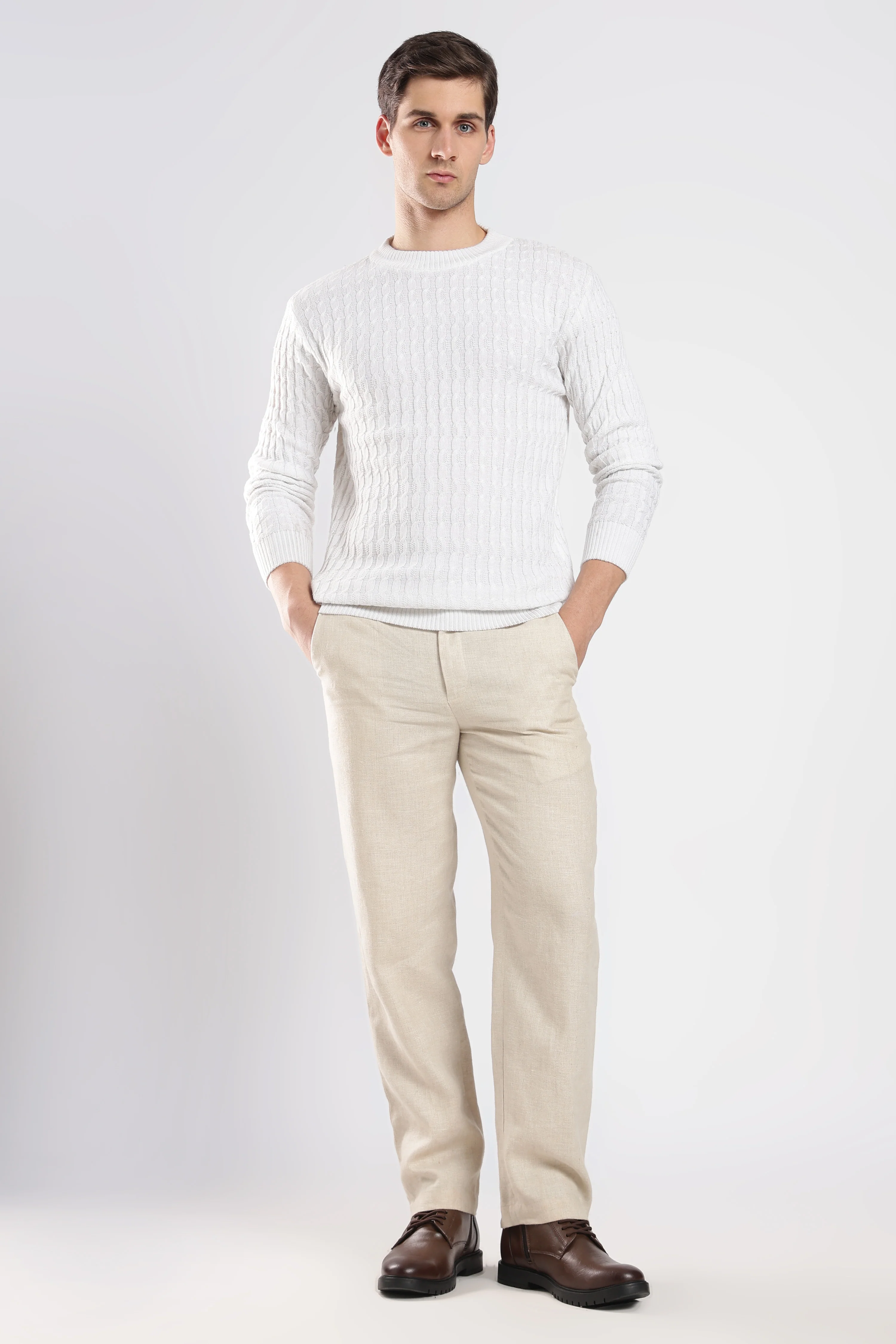 White Cable Knit Sweater - Image 8