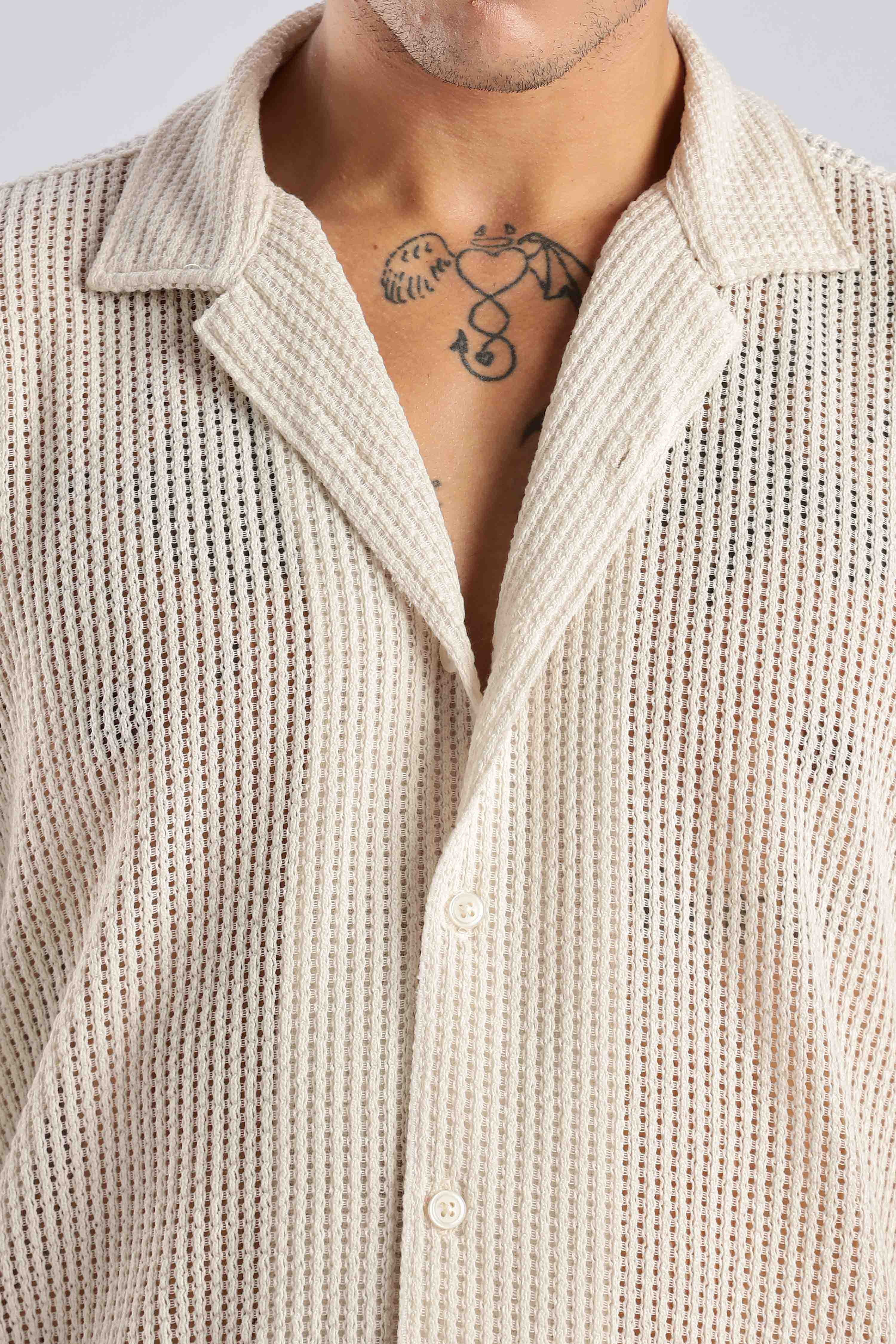 OffWhite Crochet Shirt - Image 4