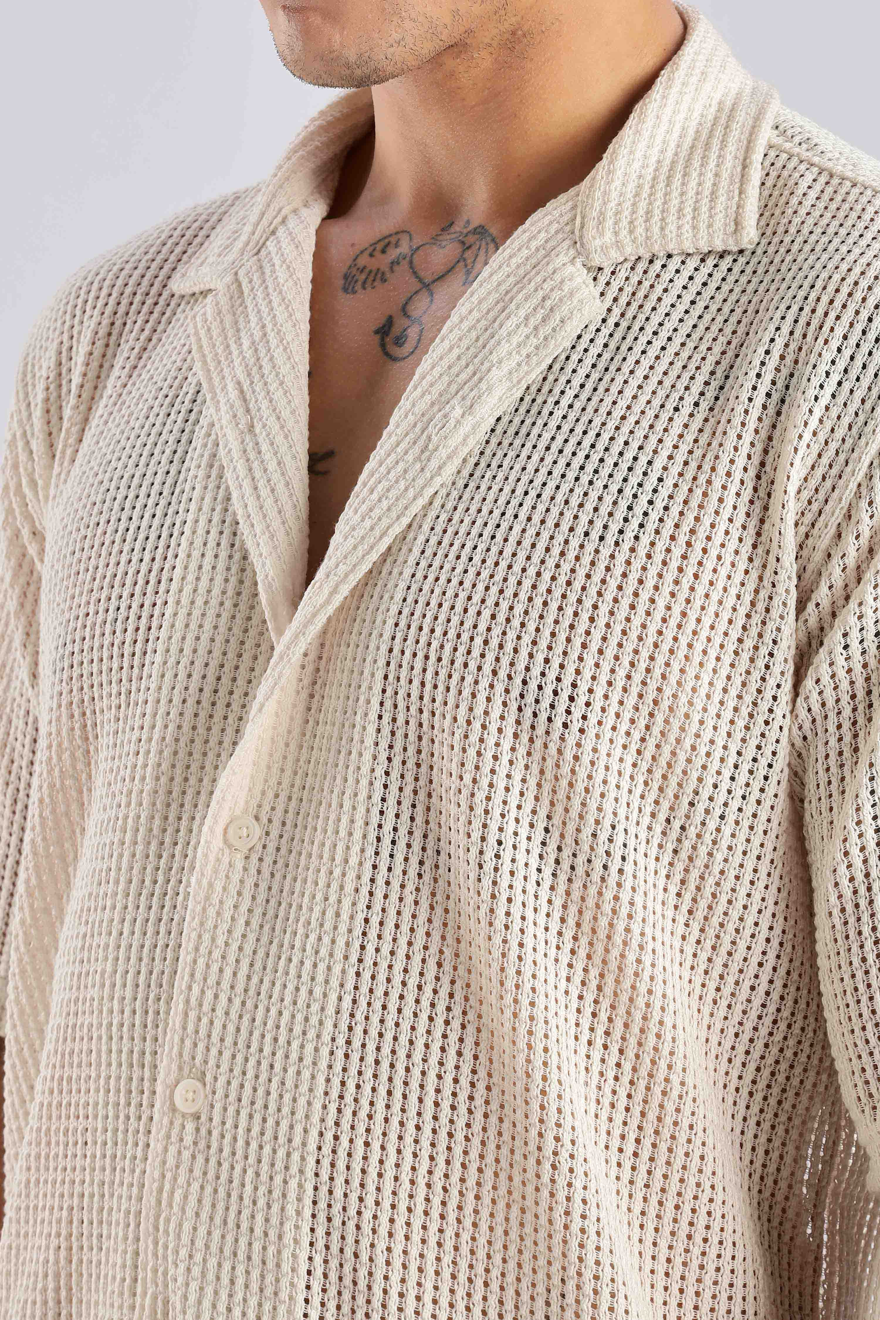 OffWhite Crochet Shirt - Image 5