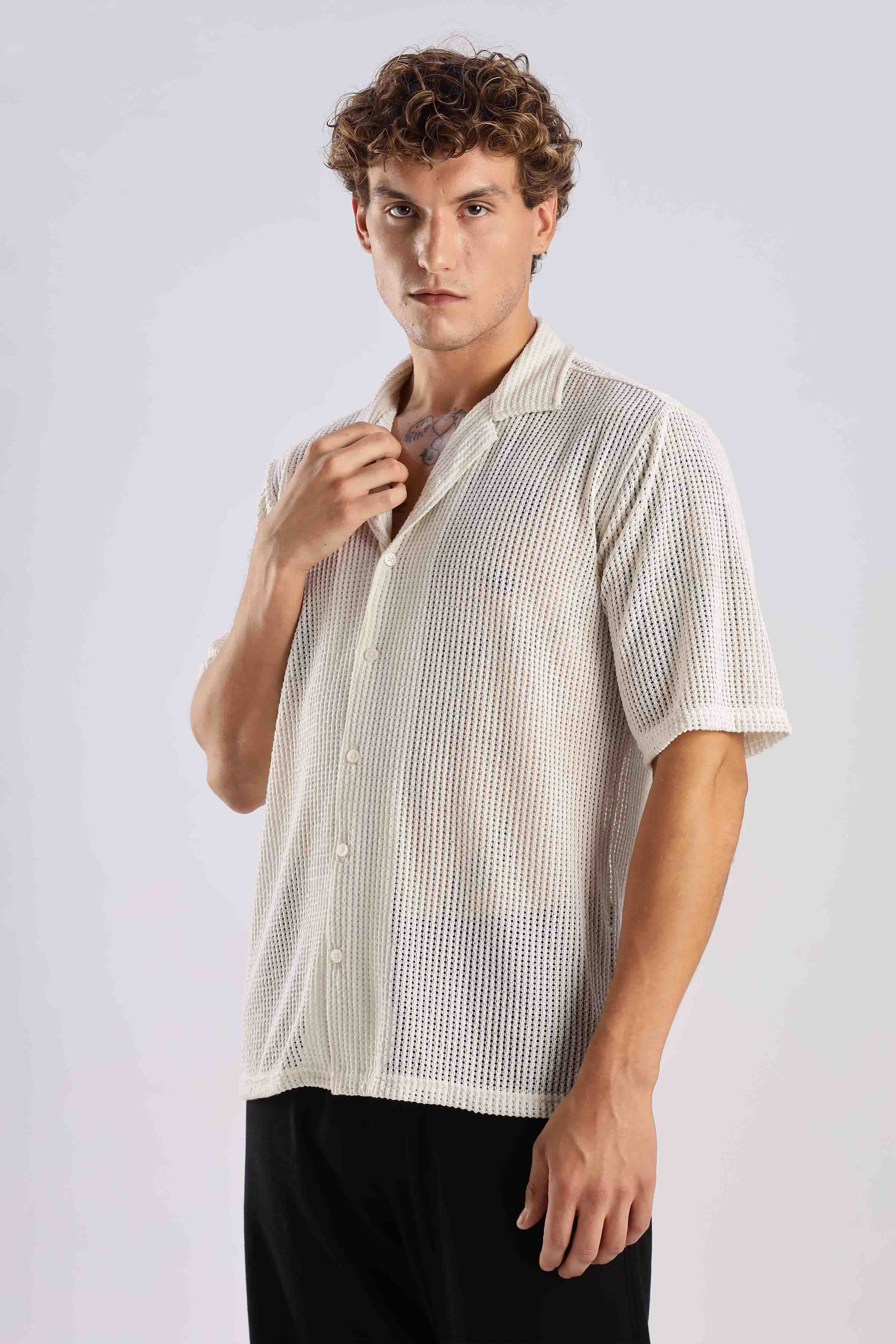 OffWhite Crochet Shirt - Image 6